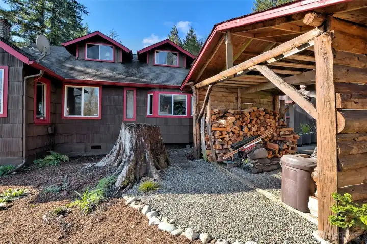 keep the fire stoked with a storage area for your wood.