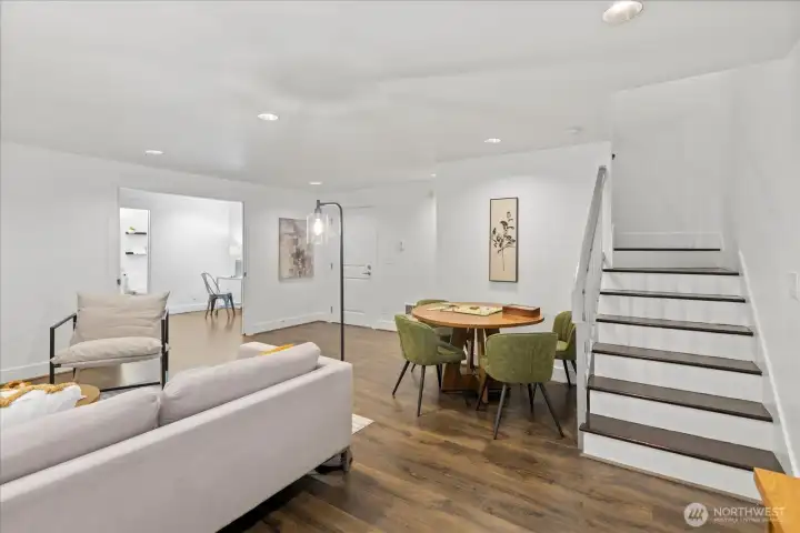 Spacious living room, large storage closet