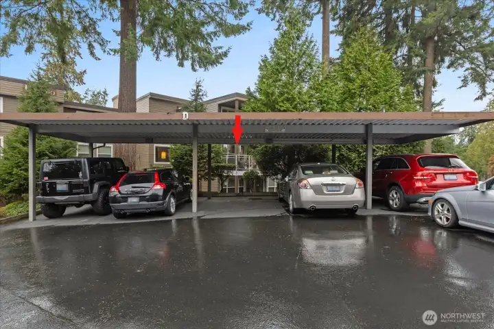 Assigned parking - 1 covered, tandem for 2nd spot.