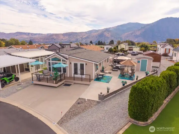 Drone view - front view of home