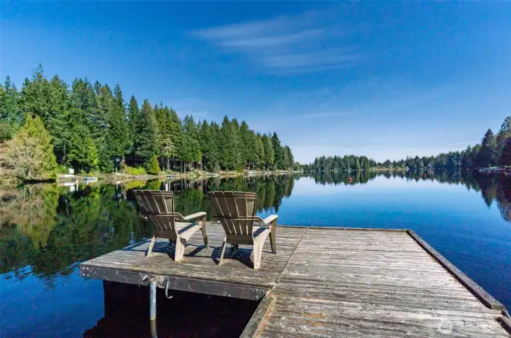 Private dock on lake with direct waterfront access