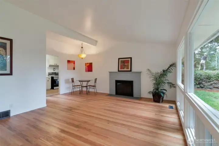 Newly refinished hardwood floors.