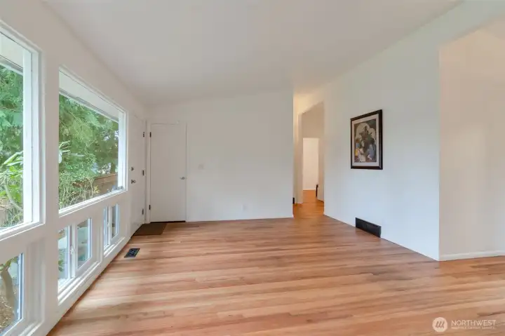 Living Room with floor to ceiling windows.