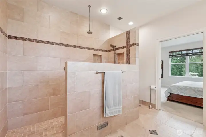 Walk in Shower also features heated shower pan.
