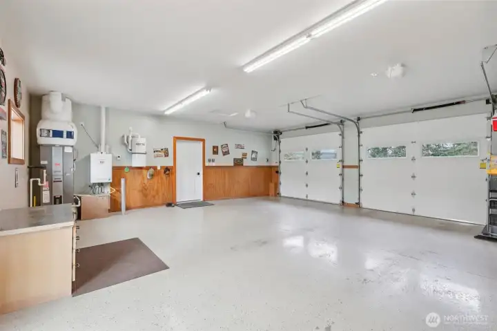 Finished 2-car garage.