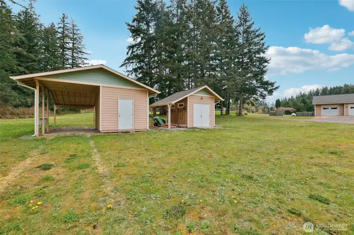 Additional storage in this shed, as well as the well house to the right.