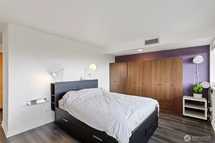 Ample closet space in master