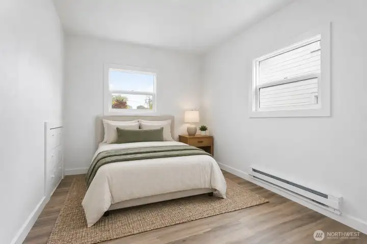 Downstairs bedroom - virtually staged