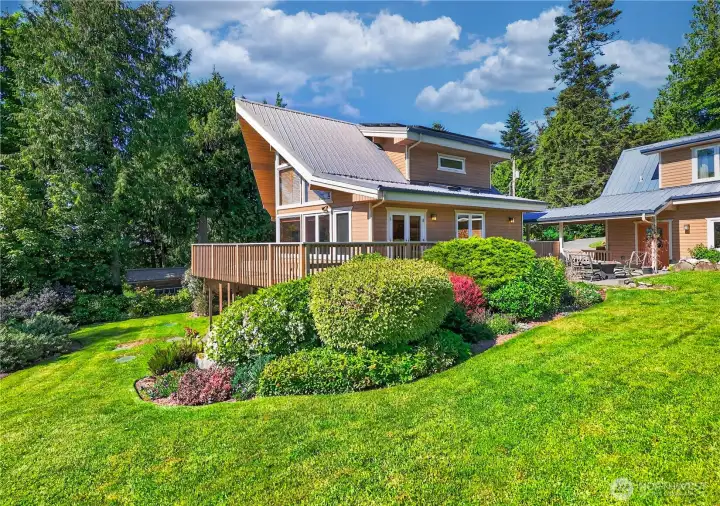 Side yard & gardens.