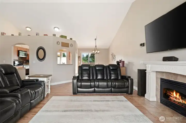 Living room with gas fireplace