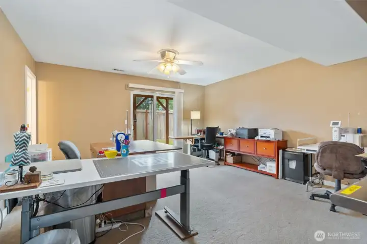 Large family room in the lower level