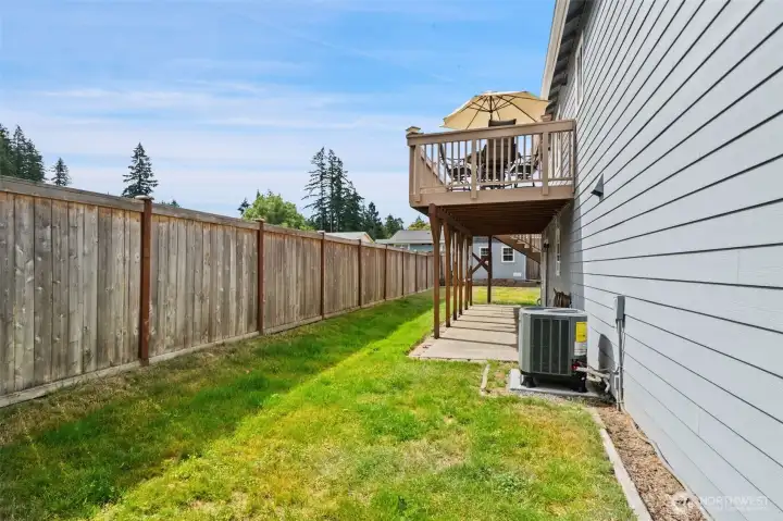 Fulled fenced in back yard