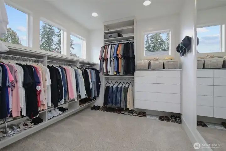 Closet large enough for multiple wardrobe and every season!