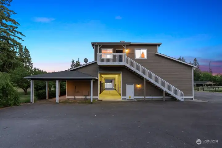 3 Stall Barn with plenty of room to add more! 1 Bedroom apartment above.