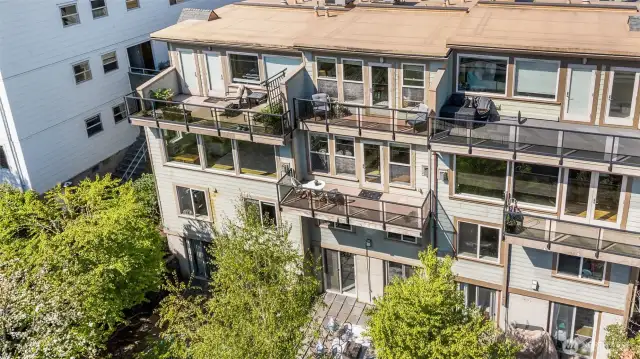 Unit has 2 decks plus outdoor patio