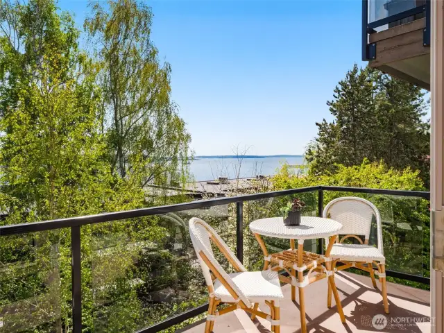 Deck off main living area with fabulous views