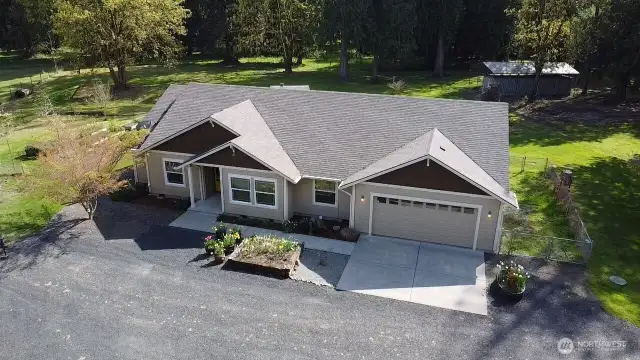 Aerial view of the home.