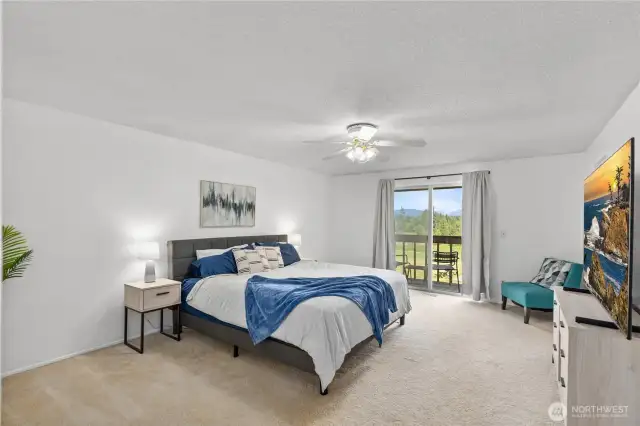 Primary bedroom with private view deck
