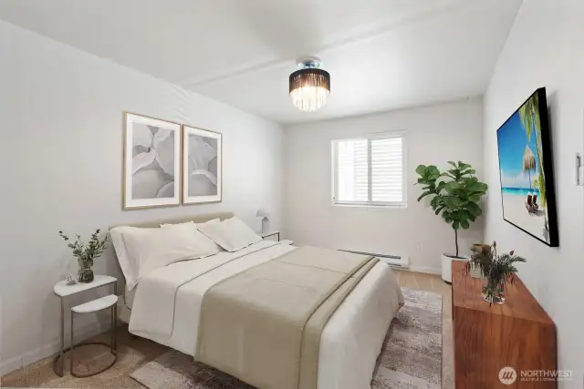 Bedroom is virtually staged