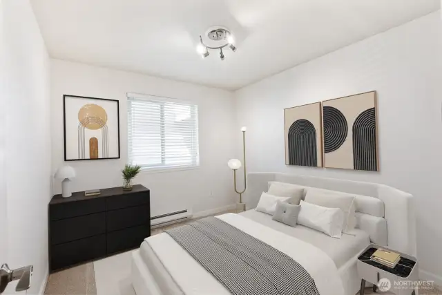 Bedroom is virtually staged