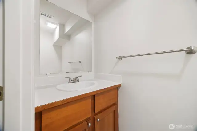 There is a half bath on the lower level.