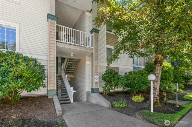 Peaceful, tree-lined entryway leads you home to this ground-floor condo in Klahanie, perfectly situated near the pool, clubhouse, and tennis courts."