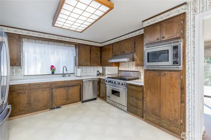 Generous kitchen with tons of storage space