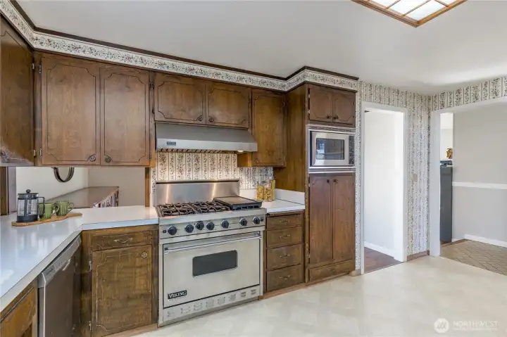 Huge 6-burner Viking gas stove