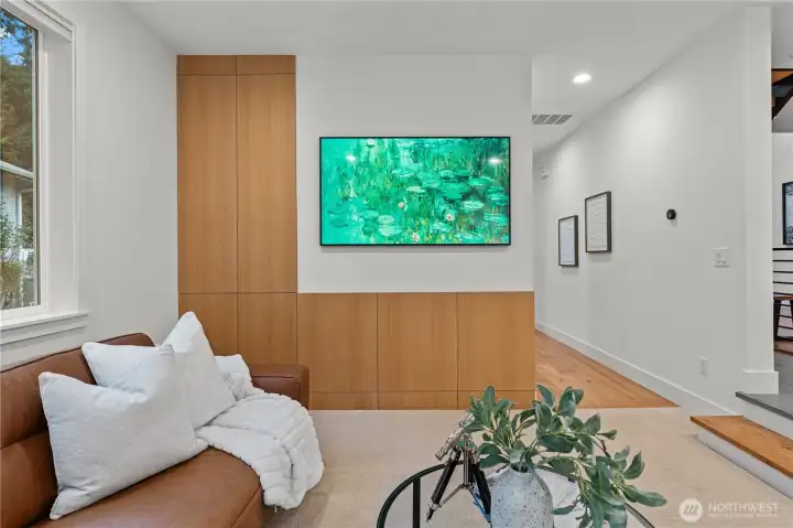 Built in custom cabinets to showcase your TV