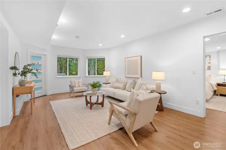 Fully finished basement with separate entrance that allows for multi-generational living