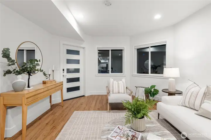 Fully finished basement with separate entrance that allows for multi-generational living