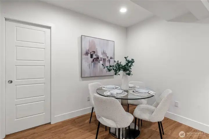 Dining area in the finished basement