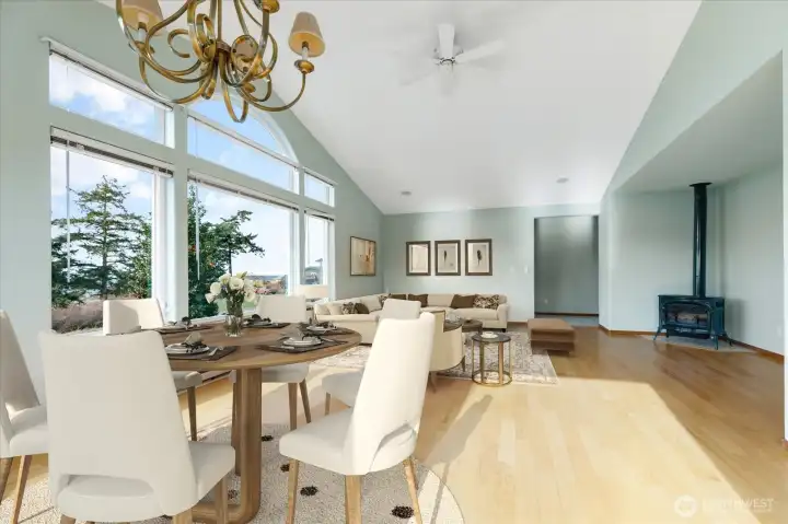 Virtually staged living room