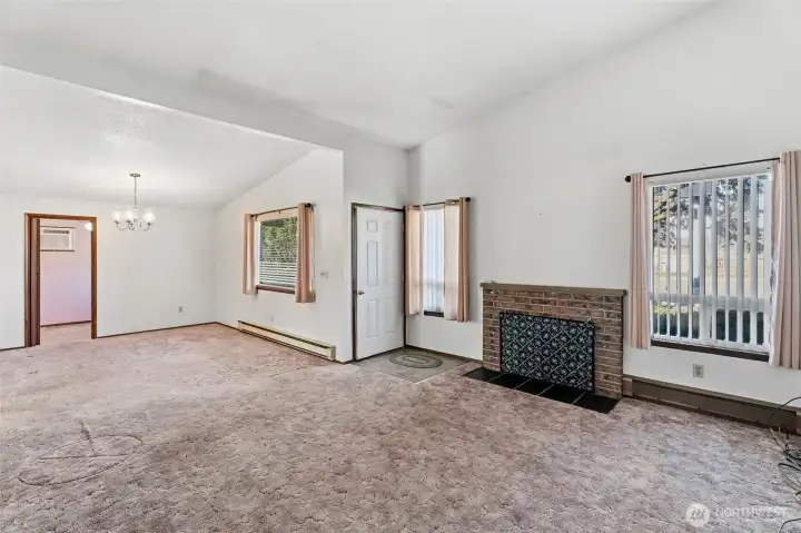 fireplace in living room area
