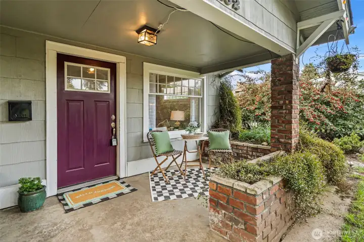 Inviting covered front porch