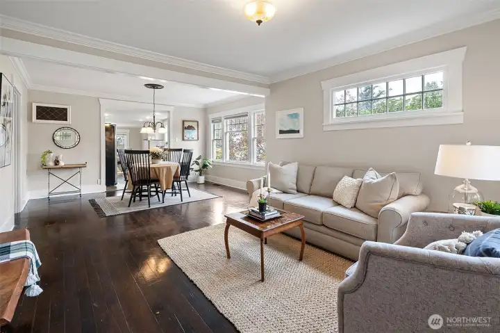 Living room is open to the dining room