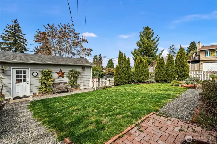 Fully fenced back yard