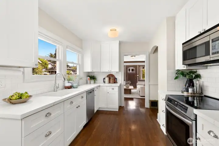 Plenty of storage here and newer appliances - including an induction range!