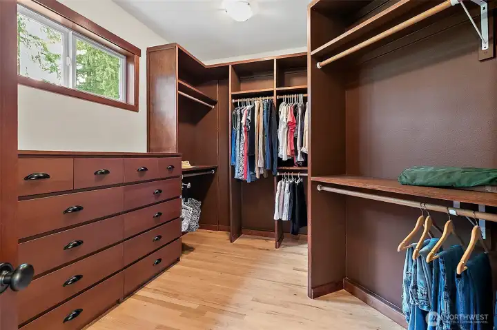 Primary walk-in closets