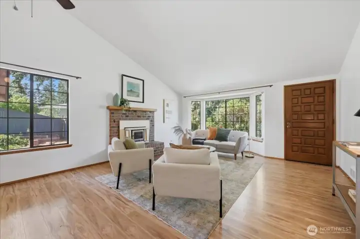 Living Room with Wood Stove