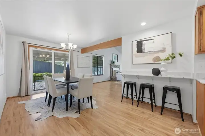 Formal Dining Plus Eating Bar/Work Station