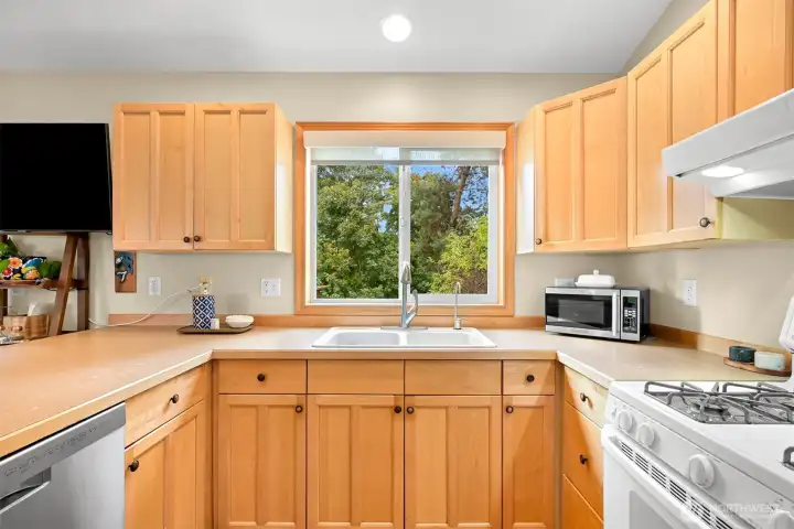 Ample cabinetry, expansive counters, and stainless steel appliances provide both functionality and convenience. Ample cabinetry, expansive counters, and stainless steel appliances provide both functionality and convenience.