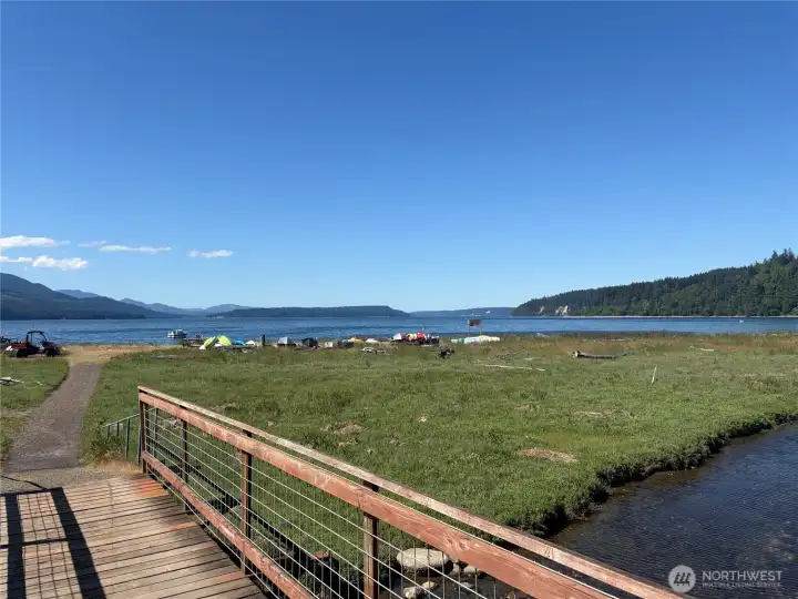 Community beach where you can store your small personal watercraft.