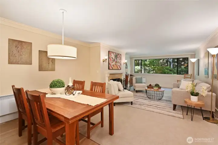 Dining room flows nicely into the living room.