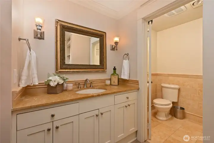 Vanity and master bath.