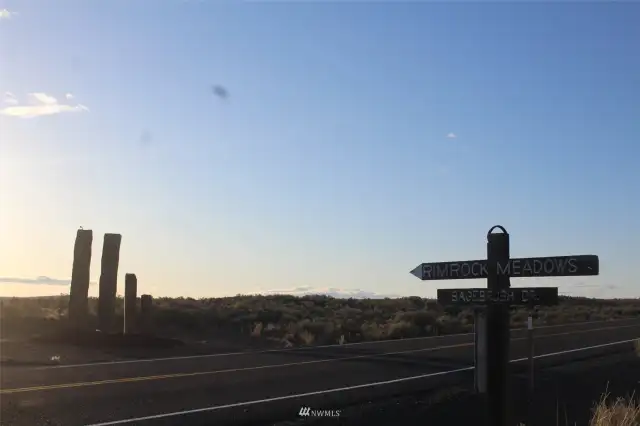 Signs on the highway where to turn