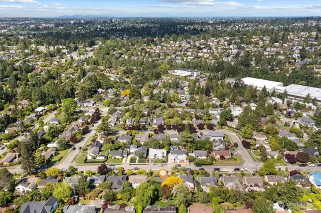 Aerial photo looking west. Coveted Belvedere Terrace neighborhood. Only minutes to the UW, Children's Hospital, 520, downtown and Amazon. Location, location, location!!!