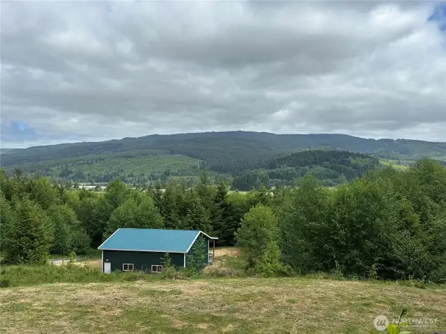 Stunning views of the Naselle River Valley and the Willapa Hills from the cleared building site.