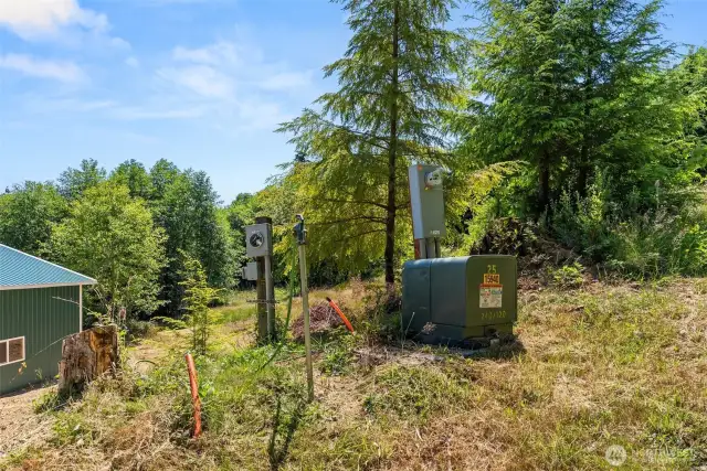 Septic, power, and water are installed and connected
