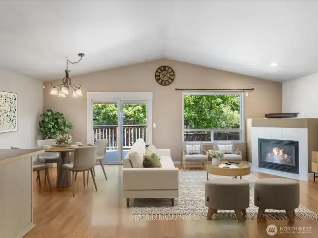 Beautiful open floorplan with vaulted ceilings & tons of natural light